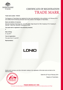LDNIO- 澳大利亚
国际商标注册证
